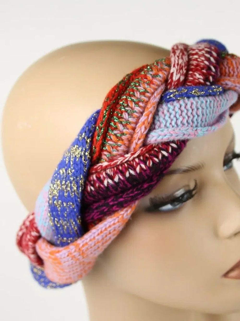 Gucci Multicolor Knit Winter Headband with Metallic Thread